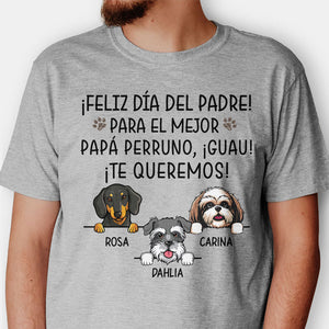 Happy Father's Day, The World Best Dog Dad Spanish Espanol, Custom T Shirt, Personalized Gifts for Dog Lovers