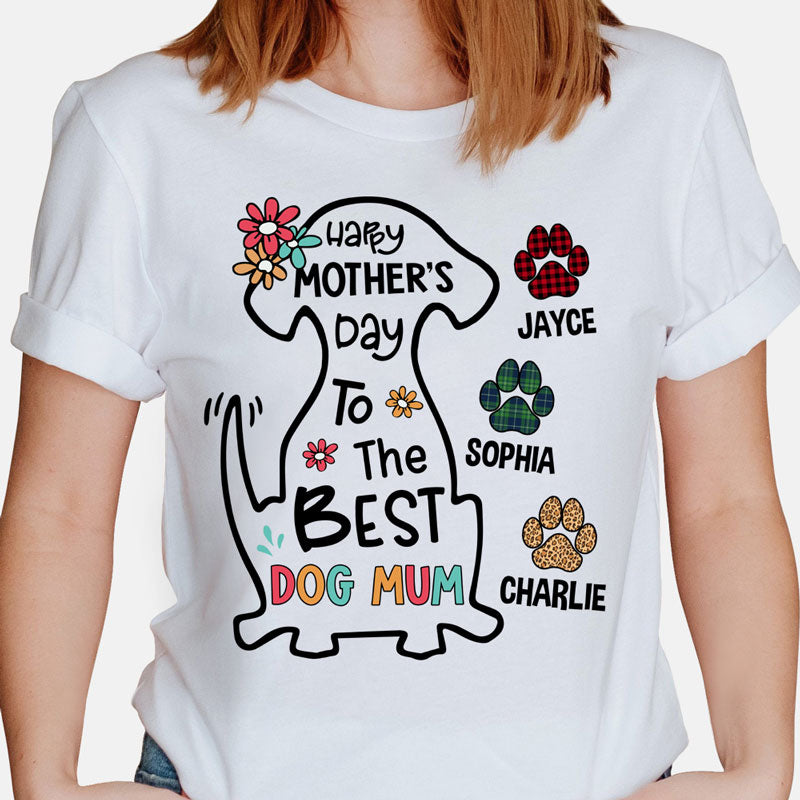 Best Dog Mum, Personalized Shirt, Gift For Dog Lovers, Mother's Day Gifts