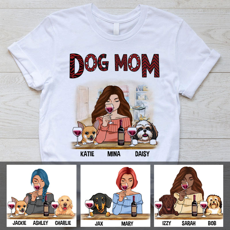 Dog Mom - Personalized Shirt - Birthday, Funny, Mother's Day Gift for Her, Woman, Girl, Dog Mom, Dog Mama, Fur Mama Women Tee / White / XL