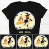 Dark Color Custom T Shirt, Witch and Golden Retriever, Personalized Gifts for Dog Lovers
