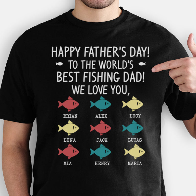 Father's Day Gift 2023, Personalized Gift for Dad - World Best Fishing Dad, Custom Shirt, PersonalFury, Basic Tee / Royal / M