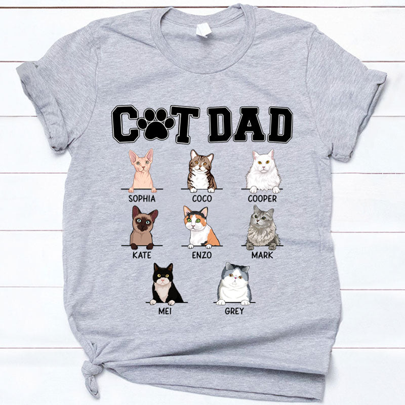 Cat Dad, Customized Pattern, Custom Shirt, Personalized Gifts for Cat Lovers