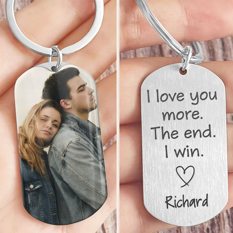 Personalized Sympathy Gifts, Custom Leather Keychain - I Will Carry You with Me, Memorial Keychain, PersonalFury, with Gift Box / Pack 2