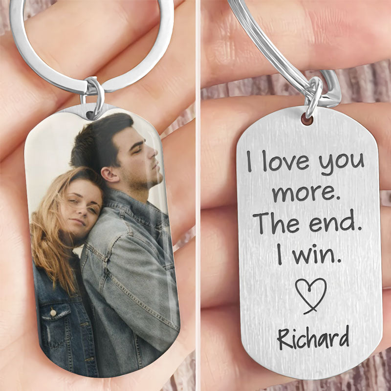 I Love You More The End, Personalized Keychain, Anniversary Gifts For Him, Custom Photo