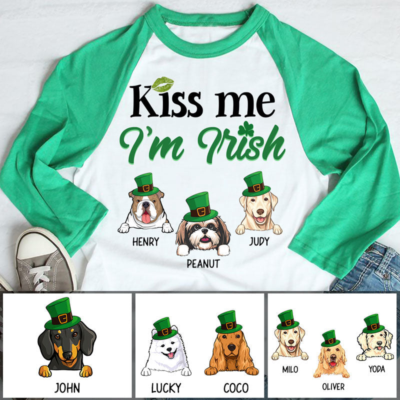 Kiss Me, St Patrick's Day Shirt 2021, Personalized St. Patrick's Day Unisex Raglan Shirt, St Patricks Day