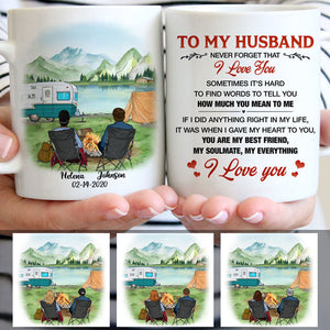 To my husband You are my everything, Camping, Customized mug, Anniversary gift, Personalized love gift for him
