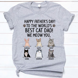 Happy Father's Day Best Cat Dad, Custom Shirt, Personalized Gifts for Cat Lovers