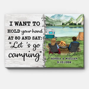 Personalized I Want To Hold Your Hand Canvas, Camping, Premium Canvas Wall Art