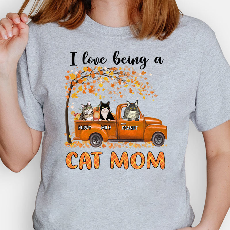 I Love Being A Cat Mom, Autumn, Gift For Cat Mom, Personalized Gift For Cat Lovers