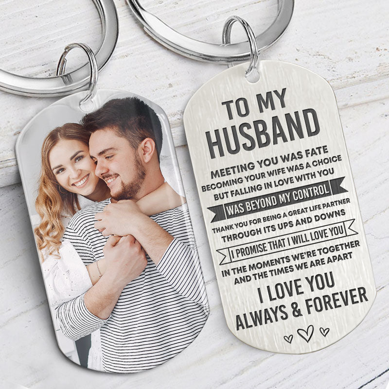 Meeting You Was Fate, Personalized Keychain, Gifts For Him, Custom Photo