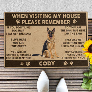 When Visit House Please Remember, Custom Photo Doormat, Gift For Dog Lovers, Personalized Doormat