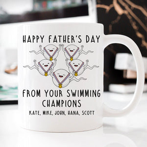 Happy Father's Day From Your Swimming Champions, Personalized Mug, Funny Father's Day gifts
