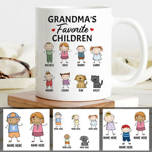 Grandma's Favorite Children, Customized Titles, Personalized Coffee Mug, Funny Custom Family gift for Grandparents