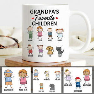 Grandpa's Favorite Children, Customized Titles, Personalized Coffee Mug, Funny Custom Family gift for Grandparents